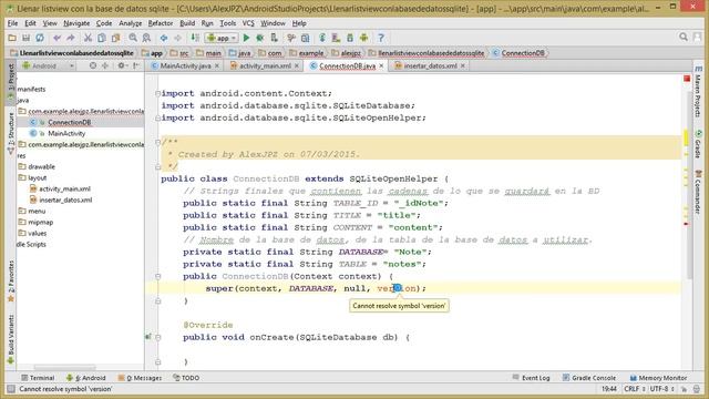 Como Llenar listview con base de datos sqlite en Android #1 смотреть онлайн