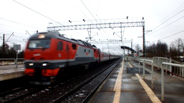 Электровоз ЭП2к-178 с пассажирским смотреть онлайн