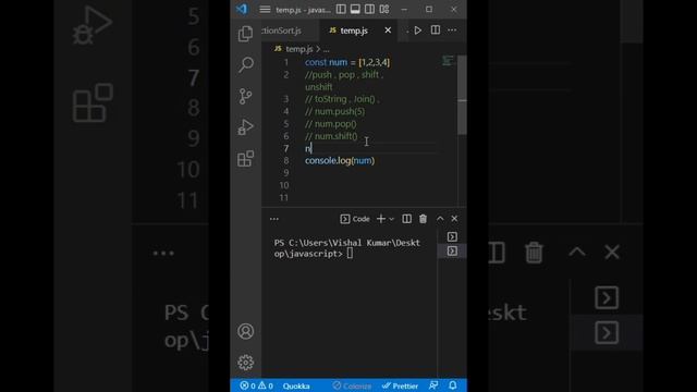 how to use push , pop , shift , unshift array Method in javascript #javascript #technology #program смотреть онлайн