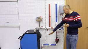 Схема подключения, обвязки твердотопливного котла.