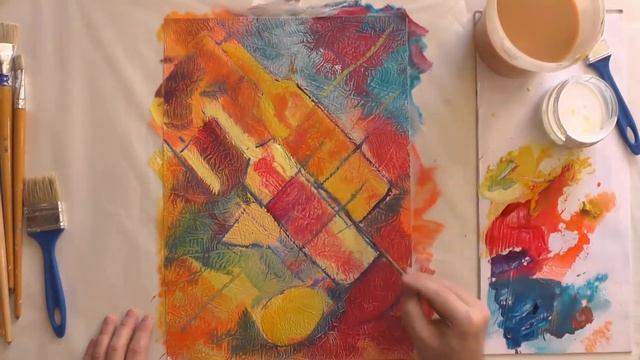 Рисуем акрилом  Абстрактная композиция