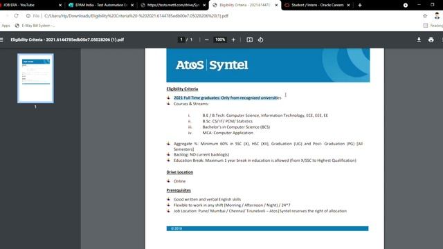 Oracle | Epam | Syntal Off Campus Drive 2019 | 2020 | 2021 | 2022 | 2023 Batch - Salary 6 LPA смотреть онлайн