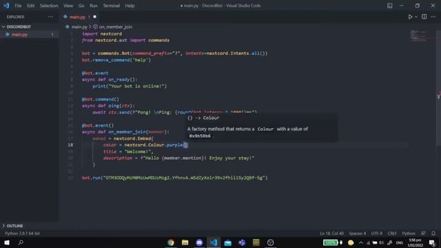 Coding a Discord Bot with Python (Part 2: Events) смотреть онлайн