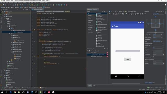 CountDownTimer. Создаем таймер в Android Studio(Java) смотреть онлайн