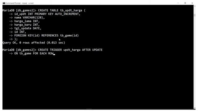 TRIGGER (INSERT, UPDATE, DELETE) dalam MYSQL - cmd смотреть онлайн