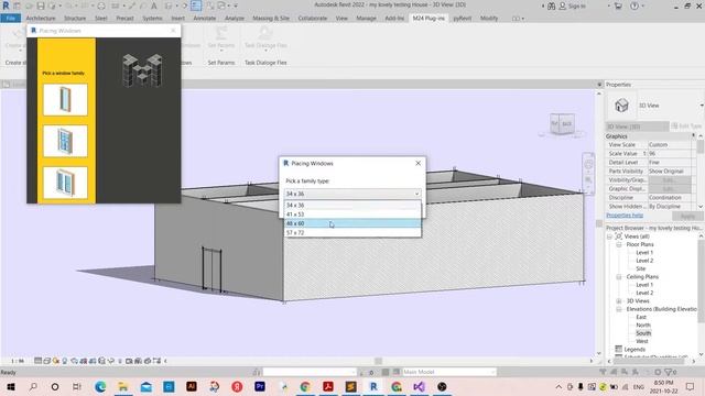 Revit Plug-in (Ironpython + Xaml): Picking and Placing Windows automatically *First test смотреть онлайн