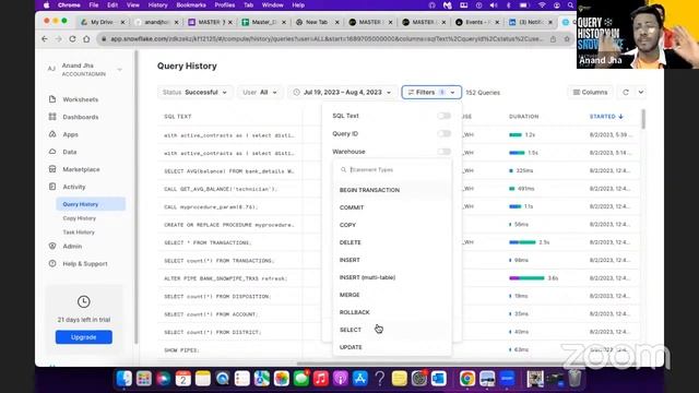 LECTURE 37 | QUERY HISTORY | SNOWFLAKE | SQL | LIVE | DATA ANALYTICS | 10PM | смотреть онлайн