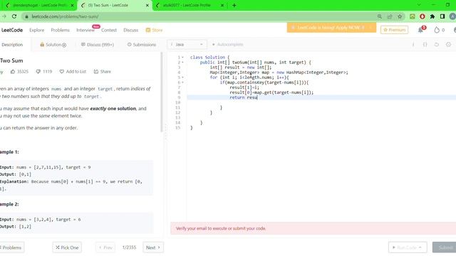 DSA: Two Sum | LeetCode | JAVA Solution | Atul Kumar смотреть онлайн