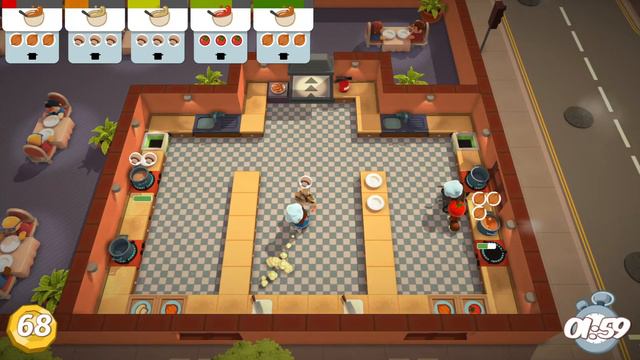 Overcooked Уровень 2-2. 3 звезды, 2 игрока. Co-op смотреть онлайн