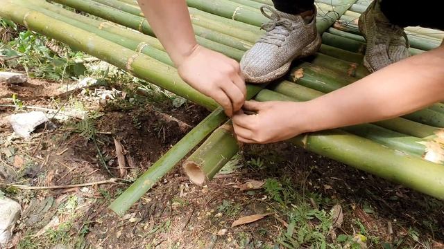 How To Build Bamboo House In Forest With Girl | Lý Thị Ca - Ep.67 смотреть онлайн