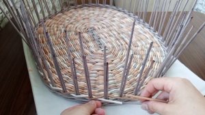 Котодом (лежанка для кошки) из бумажной лозы. Часть 2. Выплетание стенки.