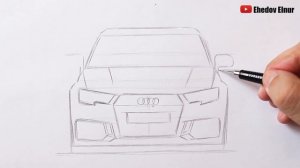 Как нарисовать машину АУДИ