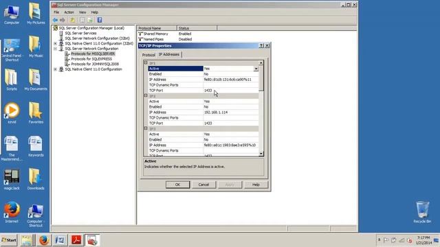 SQL Server Tutorial 1: How to assign a TCP/IP Port Number to the Database Engine. смотреть онлайн