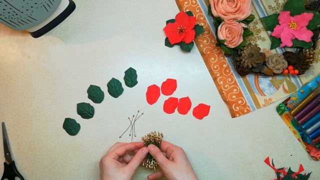 Пуансетия (Рождественская звезда) просто. Poinsettia (Christmas star). Творческое место смотреть онлайн