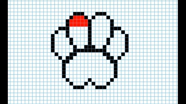 Как нарисовать Радужную лапу кошки по клеточкам смотреть онлайн