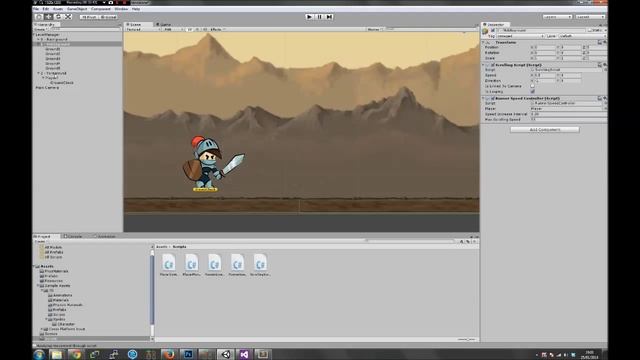 Global Game Jam Solo session 25/1/2014 - Unity3D Basic Runner Game смотреть онлайн