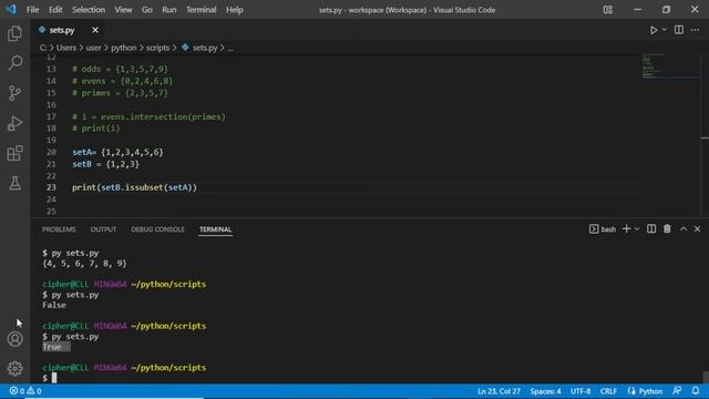 Subsets and super sets in Python - Advanced Python - Programming Tutorial смотреть онлайн