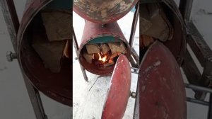 Самодельная буржуйка из газовых баллонов