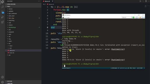Ruby Thread | Многопоточность без сторонних библиотек смотреть онлайн