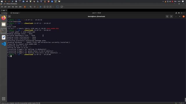 Установка Atom в Ubuntu 21.04 смотреть онлайн
