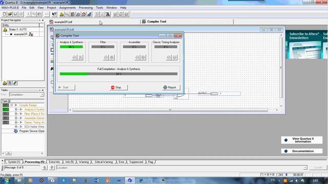 Quartus II - простейшая схема