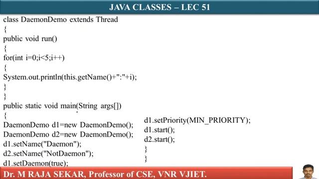 Daemon Thread LEC 51 смотреть онлайн