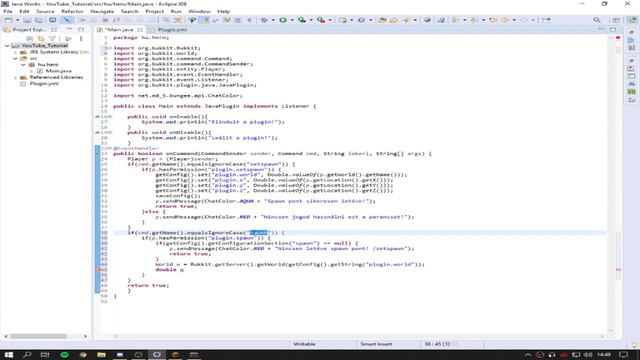 #3 Minecraft Plugin írás Eclipseben | SetSpawn, Spawn plugin! смотреть онлайн
