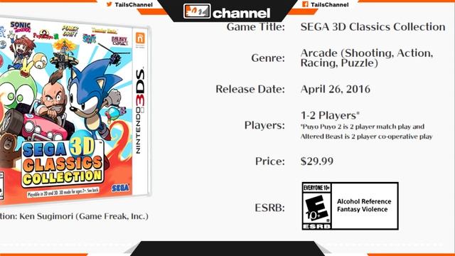 SEGA 3D Classics Collection for Nintendo 3DS Coming to the USA! (Release Date, Games, Price, & More смотреть онлайн