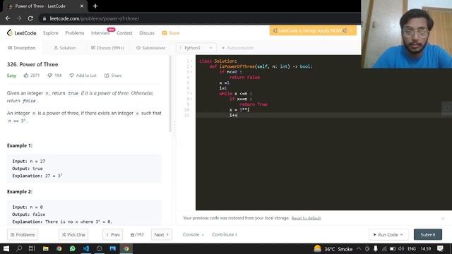 326. Power of Three | Leetcode | Python смотреть онлайн