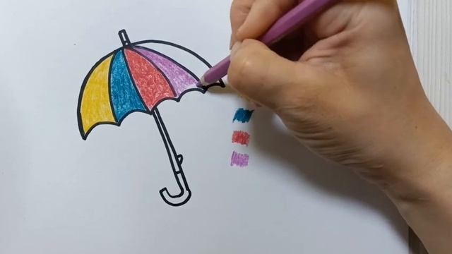 КАК НАРИСОВАТЬ ЗОНТИК | БЫСТРО И ЛЕГКО #детям #howtodraw#kids