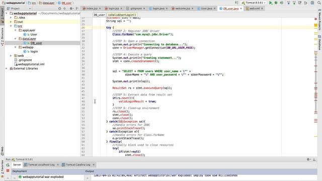 Part 2.2: Java EE Webapplication. MySql validation of user credentials смотреть онлайн