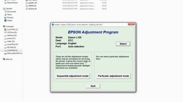 Epson L100 Resetter or Adjustment Program Free Download