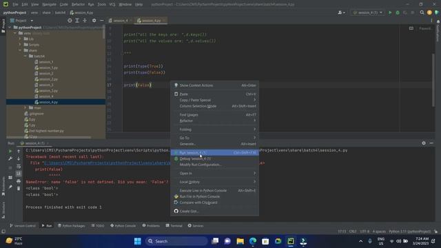 Session_4 - Datatypes (Dictionary, set, Boolean)#pythontutorialsforbeginners #pythoncourse смотреть онлайн
