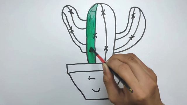 Как нарисовать Кактус | Сурет салу Кактус | How to draw a Cactus смотреть онлайн