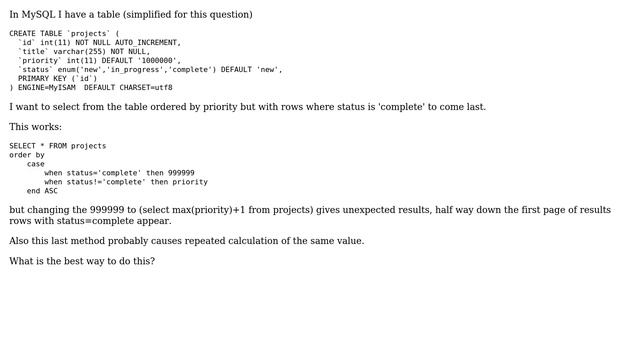 MySQL order by - one column conditional on another column (2 Solutions!!) смотреть онлайн