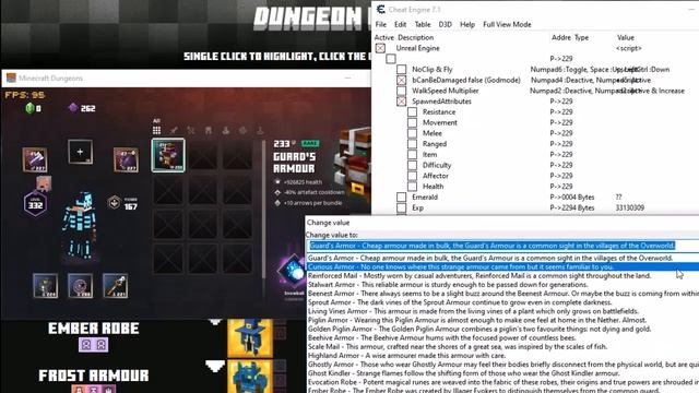 How to Mod Gear and Hack in Minecraft Dungeons 1.8.6 Cheat Engine #2 смотреть онлайн