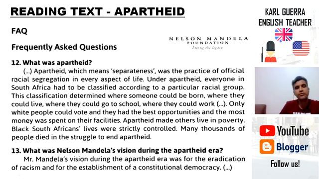 AULA 13 - APARTHEID AND PAST OF VERB TO BE 7º ANO III смотреть онлайн