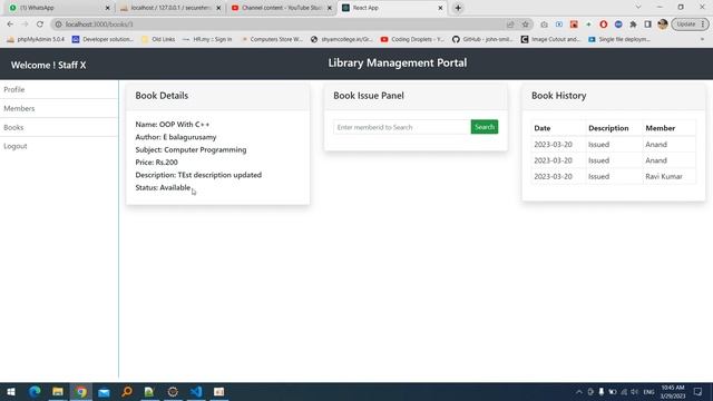 Library Management with Spring boot and react смотреть онлайн