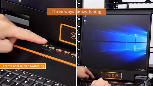 Kinan 19 inch 8 port VGA LCD KVM Switch смотреть онлайн