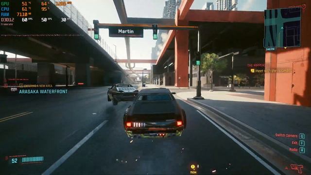 Cyberpunk 2077: city driving gameplay (Intel i5 3470 + AMD RX 5600XT) смотреть онлайн