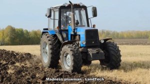Тяжелая вспашка тракторами МТЗ-1221 и БТЗ-243К! Модернизированный плуг для трактора БТЗ!