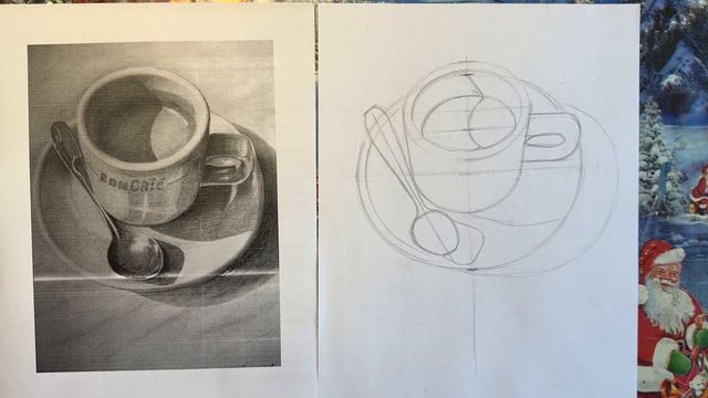 Рисуем чашку кофе простым карандашом смотреть онлайн