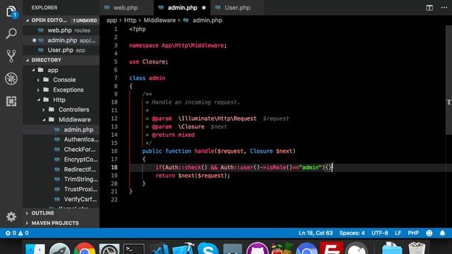 How to create Admin Middleware || laravel 5.7 || Role based Middleware смотреть онлайн