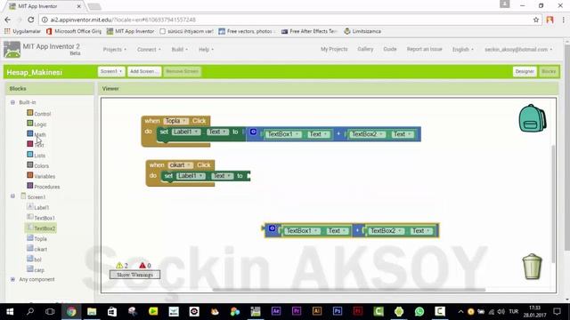 MIT App Inventor Ders 4