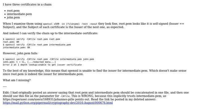 Why can't I verify this certificate chain? (2 Solutions!!) смотреть онлайн