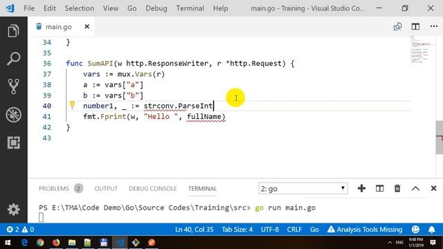 Build RESTful API in GoLang смотреть онлайн