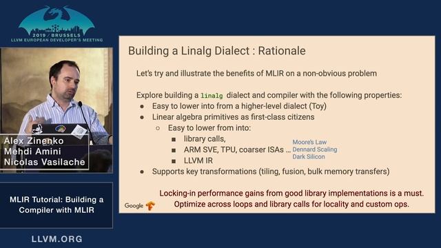 2019 EuroLLVM Developers’ Meeting: Mehdi & Vasilache & Zinenko “Building a Compiler with MLIR” смотреть онлайн