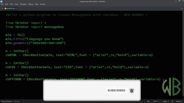 Python Tutorial | Create Message-box With Checkbox list || WEB BURNER смотреть онлайн