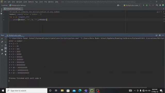 Building multiplication table in python смотреть онлайн