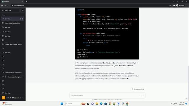 Getting Wing IDE to stop catching the exceptions that wxPython catches смотреть онлайн